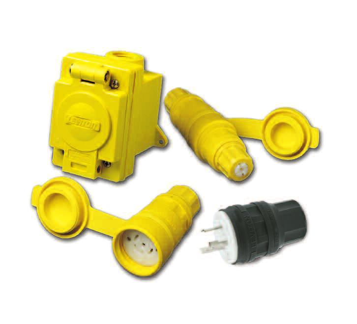 Industrial Grade Wiring Devices Wetguard Watertight Plugs, Connectors & Receptacles IP66 & 67, Dust-tight & Watertight 15, 20, & 30 Amp 125V thru 600V 2-P 3-W thru 4-P 5-W 22 NEMA