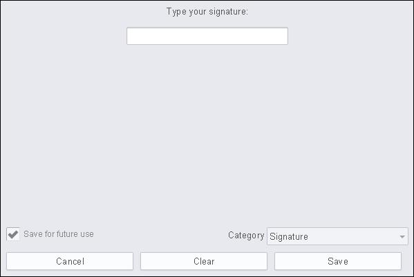 To create a Text signature: 1.