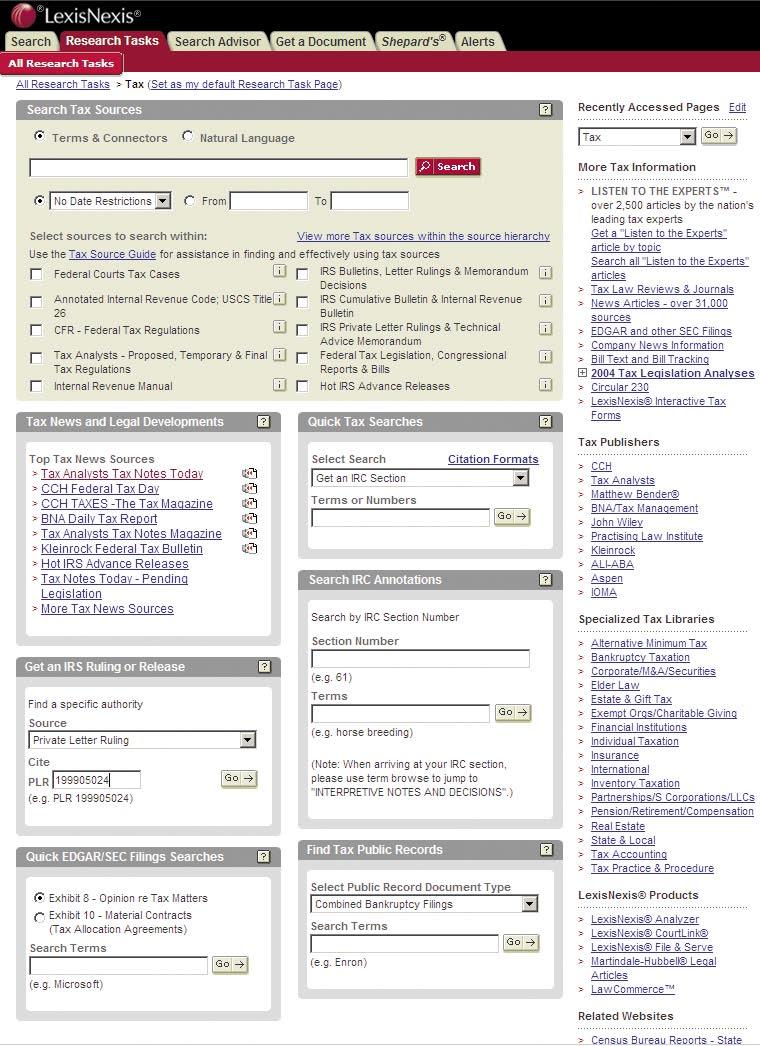 Or retrieve cases with LexisNexis Headnotes on that topic. 1. Click the SEARCH ADVISOR tab. 2. Choose your topic.
