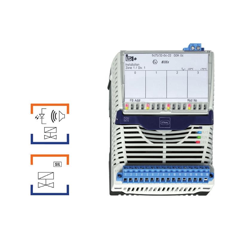 www.stahl.de > 4-channel digital output > Intrinsically safe outputs Ex ia > For Ex i solenoid valves and display elements > Additional Ex i control input for "Plant STOP" (acc.