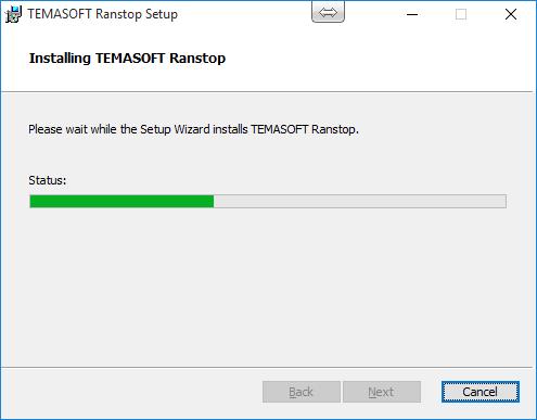 f) On the Backup drive setup dialog, please select a drive where TEMASOFT Ranstop will create