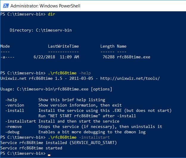 TimeServer Service Under Windows 10 5 The installation procedure for Windows 10 is very similar to Windows 7.
