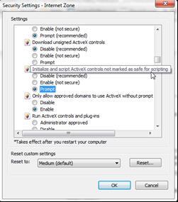 INTERNET EXPLORER SETTINGS FOR FULL SCREEN MODE Internet Explorer must be configured as follows to enable the Full Screen link in Call Center.