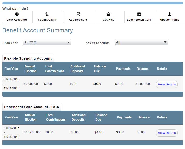 My accounts The my accounts tab is where you access basic account information and manage all of your benefit accounts.