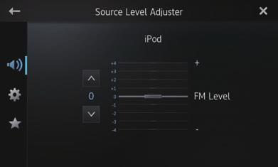 09 Customizing preferences Adjusting source levels Source Level Adjuster lets you adjust the volume level of each source to prevent radical changes in volume when switching between the sources.