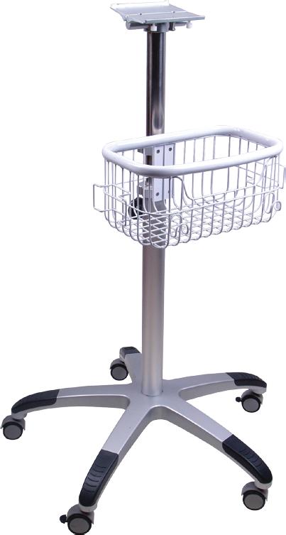A RELIABLE CONNECTION ROLLING STAND Height and tilt adjustable with a large wheel base allows for