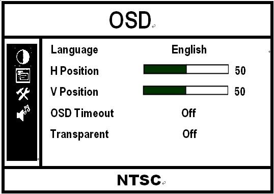 OSD Language: Languages for OSD as below: English, 简体中文, François, Italia