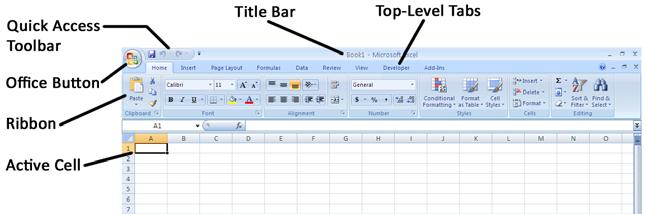 EXCEL 2007 TIP SHEET GLOSSARY AutoSum a function in Excel that adds the contents of a specified range of Cells; the AutoSum button appears on the Home ribbon as a.