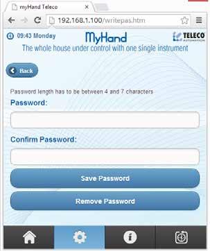5 - Set the password On setting menu, click on Password.