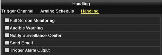 4. Set up arming schedule of the channel. 1) Select Arming Schedule tab to set the channel s arming schedule. 2) Choose one day of a week and up to eight time periods can be set within each day.