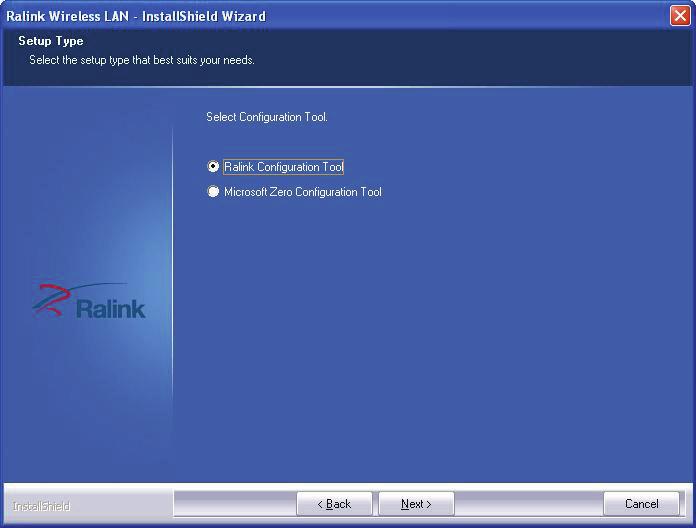 5. There are two configuration tool you can select here: Ralink Configuration Tool or Microsoft Zero Configuration Tool It s recommended to select Ralink Configuration Tool, which provides fully