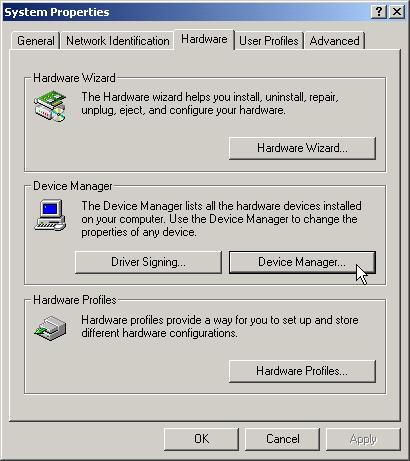 Verifying your Windows 2000 driver installation Step 1: Go to