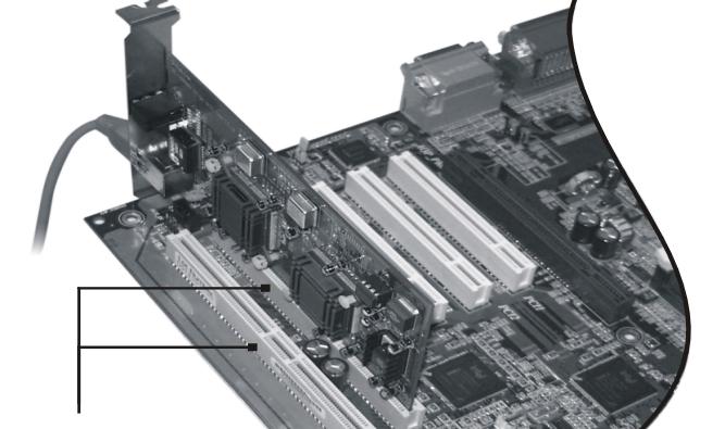 Fig. 2-1 Insert the Gigabit NIC into the 64-bit PCI slot. Notes: Make sure that the PCI machine does support master slots, INT multiple sharing and timing compatibility.