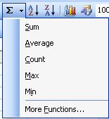 Click the AutoSum icon on the Standard toolbar. 3. Excel will create a sum formula, using the range it thinks you want to sum.