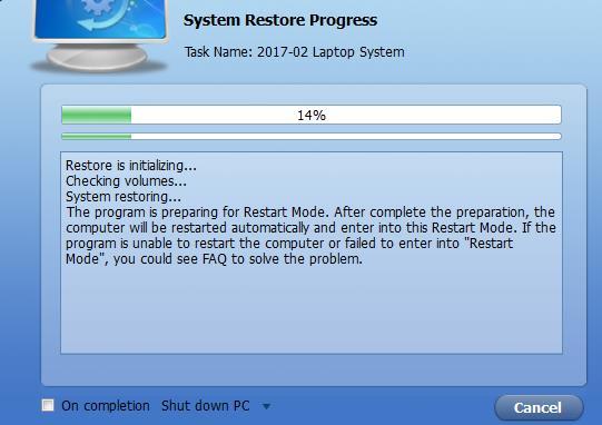 Restore from Backup Here you have the option of selecting when to place each partition of the backup on your hard drive. You will not be using this very often.