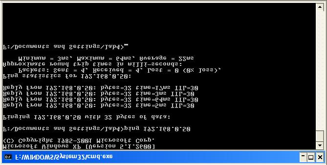 Checking Wireless Connection For Windows XP and 2000 Go to Start > Run > type cmd. A window similar to Fig. 6.10 will appear. Type ping xxx.