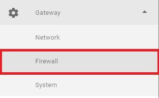 Gateway Configuring Firewall Settings To configure
