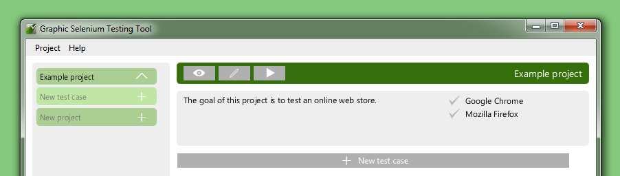 5 Define a new test case 1 Click on explorer option New test case of your project. You can also click over the same button in your project main window.