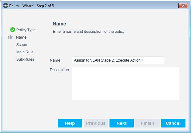 4. Define a unique name for the policy and enter a description. 5. Select Next. Both the Scope pane and the IP Address Range dialog box open. 6.