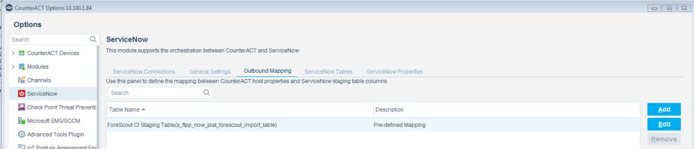 and go to ServiceNow > Outbound Mapping.
