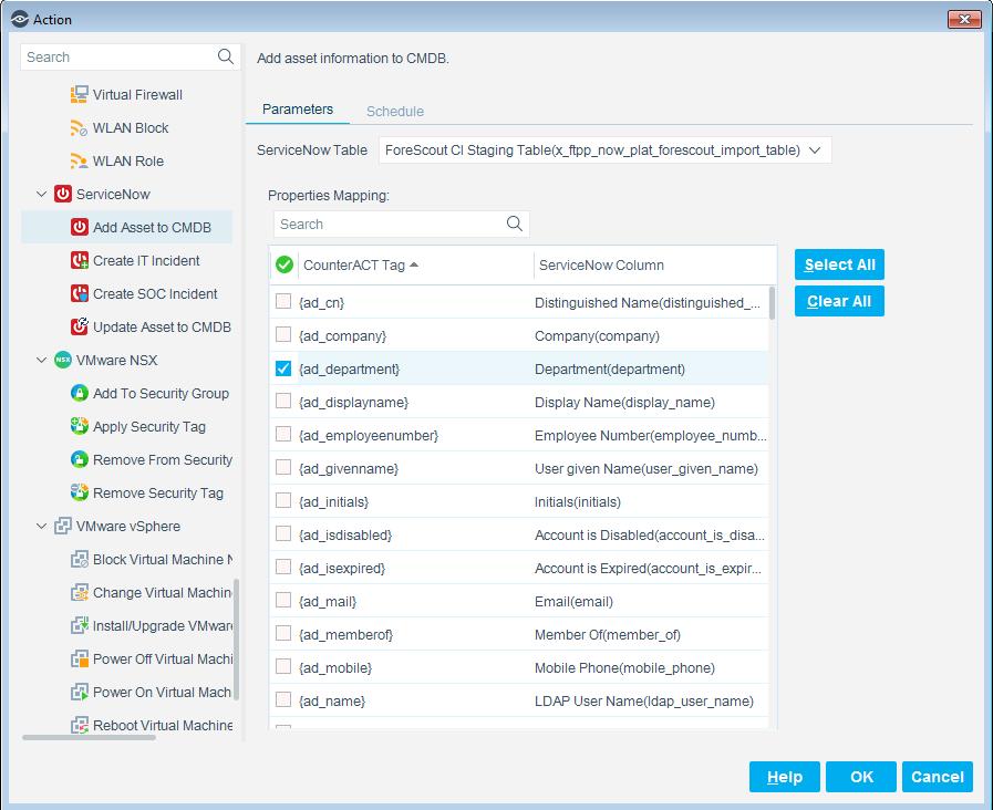 Work with Forescout eyeextend for ServiceNow Once Forescout has been configured, you can view and manage the virtual devices from the Asset Inventory view in the Console.