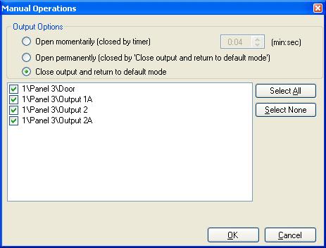 Manual Operation 4. Select an option: Change operation mode Resets all selected readers to the selected operation mode. Default Returns control of the readers to the system. 5.