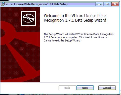 ViTrax LPR Software 2. Click Install.