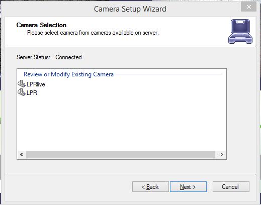 ViTrax LPR Software After the initial setup, you can return to the Camera Setup Wizard by rightclicking on the Server icon and choosing