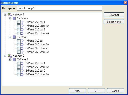 Setting Up a Site 5.11.3 Adding Output Groups Output groups are a collection of outputs from panel that can be used in panel links to perform advanced operations, such as elevator control.