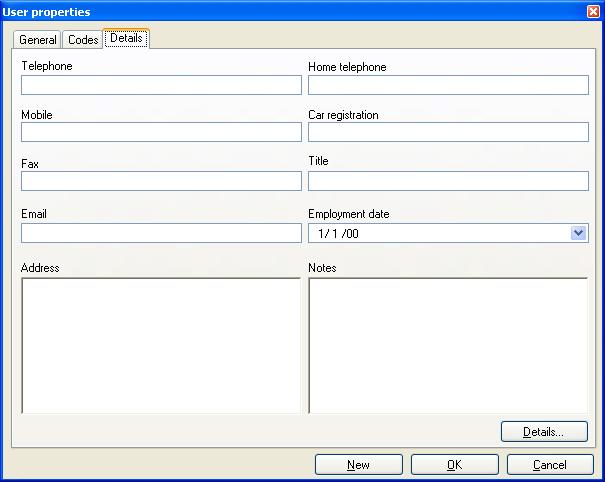 Setting Up a Site 5.14.2.3 Details Tab The Details tab contains detailed contact and identification details about the user.