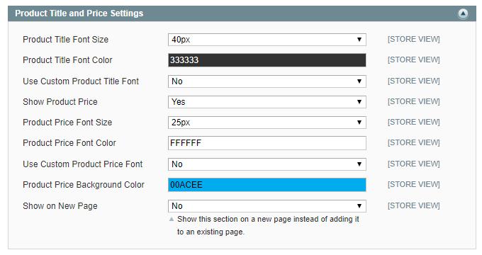 Product Title and Price Settings You can customize the font size, color and family of the product title and price and change the product