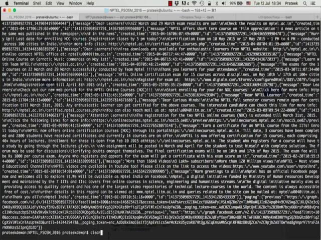 (Refer Slide Time: 12:35) And you get the entire data written in a JSON format.