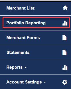 Portfolio Reports If you have linked more than one merchant account with your login (see instructions on page 26), an option for Portfolio Reporting will