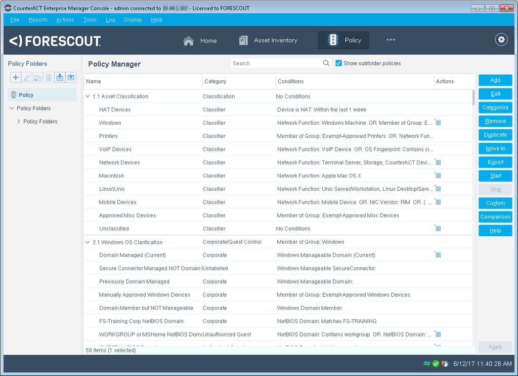 Endpoints must be managed by the Forescout platform, either by SecureConnector or remotely.