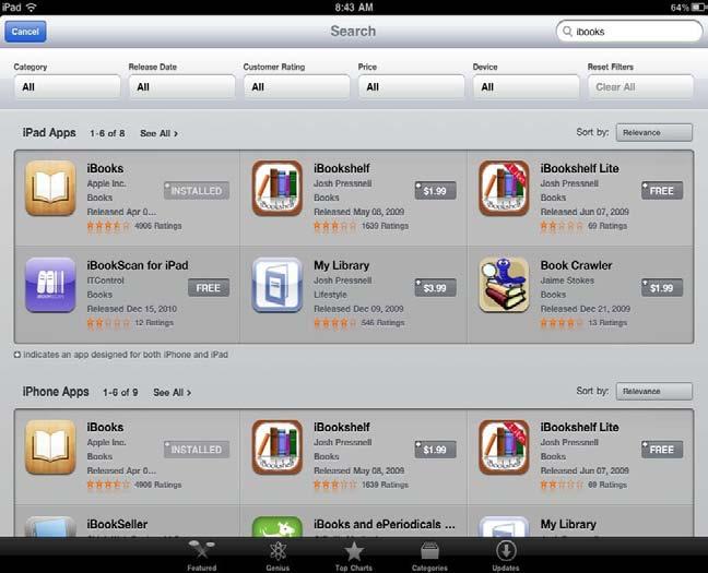 ibooks Search for ibooks in the App Store Choose Free button