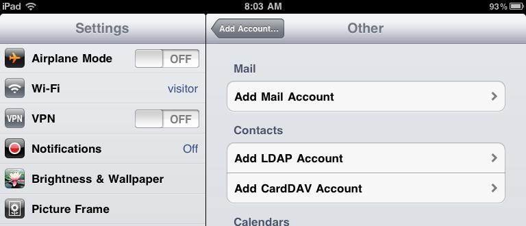 K-12 Email on ipad Tap Add Mail Account Hint: You