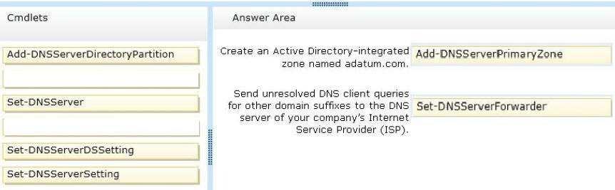 You need to perform the following configurations on Server1: Create an Active Directory-integrated zone named adatum.com.