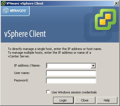 ESXi EmbeddedESX Start the vsphere Client and Log In to vcenter Server When you connect to vcenter Server with the vsphere Client, you can manage vcenter Server as well as all of the hosts and