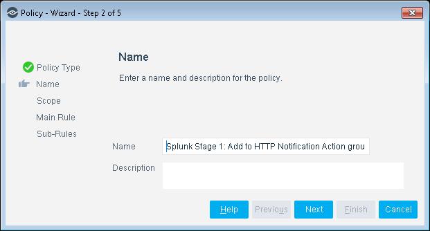 General policy status by default, the policy sends all active policy information to Splunk.