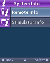 View Information about Your Remote Control or Stimulator You can view basic information about your Remote Control and Stimulator that may be helpful for your physician when troubleshooting