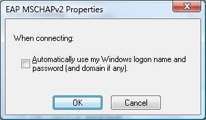 Clear the check mark where it says Automatically use my Windows logon name and password.