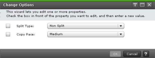 The following image shows this dialog box. Item Description Split Type Copy Pace The split type. Values: Non Split: The pair is not split.