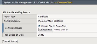 6. Click on Choose File 7. Locate the SSL certificate file then click OK 8. Click on Import Step 3. Assign the SSL Certificate 1. Under Configuration, choose Advanced 2.