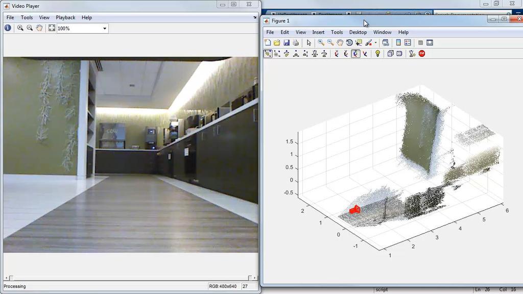 Computer Vision System Toolbox 3-D point cloud processing, including