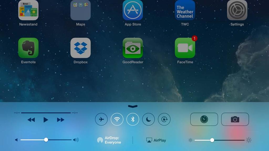 To use AirPlay, open your Control Panel on your ipad