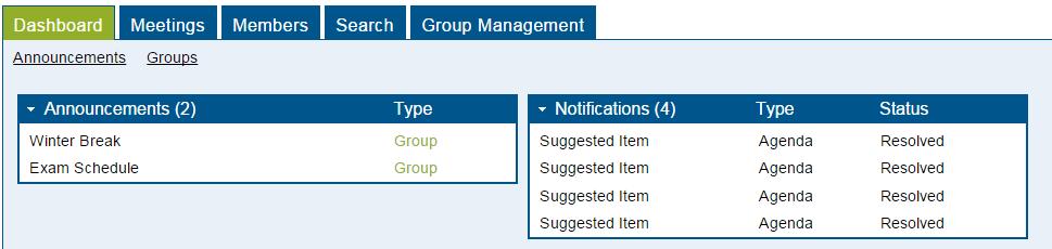 Administrator Notification Area How to distribute an agenda to a group Administrative users can email group members to