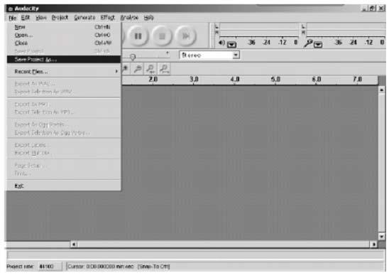 11. Play the saved file. Put the saved file in the Audacity program and press the PLAY button to play the file. CONVERTING RECORDED FILES to.wav and.