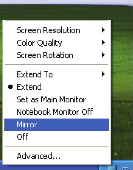 Mirror Set the DisplayLink Manager to