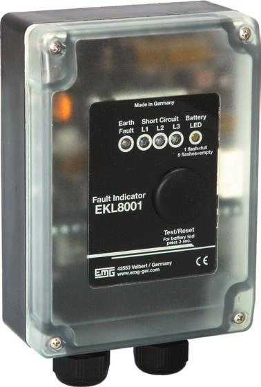 EARTH-FAULT AND SHORT-CIRCUIT INDICATOR TYPE EKL8001 / EKL8002 surface mounted General description The earth-fault and short-circuit indicators type EKL8001 and type EKL8002 can be used in radial