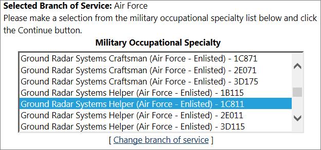 Select the appropriate civilian occupation.